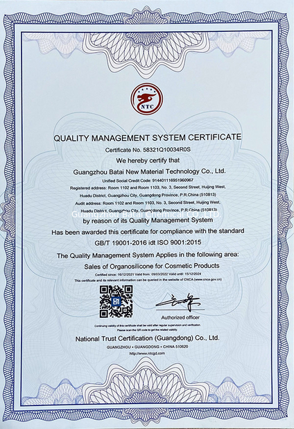 China Guangzhou Batai Chemical Co., Ltd. Certificaciones