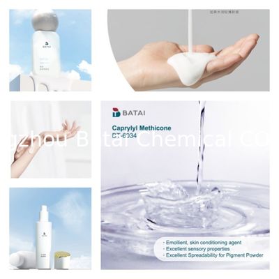 Caprylyl methicone El índice de refracción final n/20D 1.4100 1.4200 Ingrediente para formulaciones para el cuidado de la piel